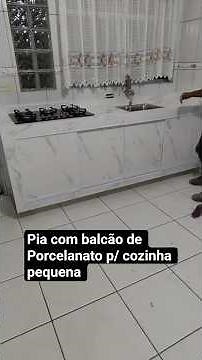 Como fazer pia com balcão de Porcelanato para cozinha pequena#obra#balcão #cozinha#acabamentodeluxo