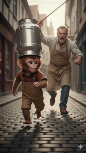 Monkey Steals Milk 🐒🥛 | Cow Shows Kindness ❤️ | Emotional Animal Story