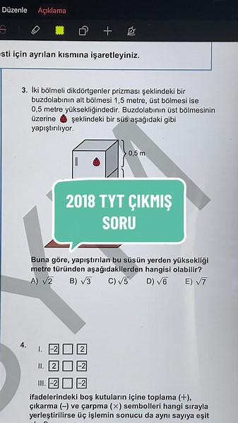 2018 TYT ÇIKMIŞ SORU #tyt #tytmat #tyt2018 #ayt #matematik #mezun #soruçözümü #yks #çıkmışsorular #soru #mathematics #ösym #math #soru #matematiköğretmeni #denizli