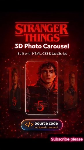 Amazing 3D Image Slider Using HTML CSS JavaScript | Smooth & Modern Web Animation 🔥 #coding