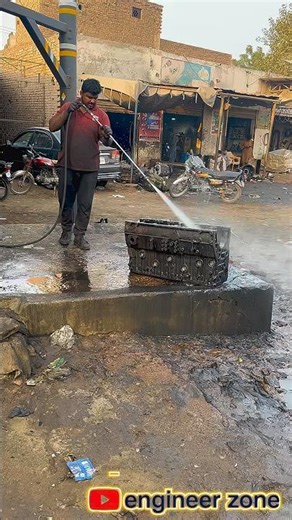 Clean a Greasy Engine Block FAST Like a Pro! 🛠️ Ultimate Engine Cleaning Hack #Shorts