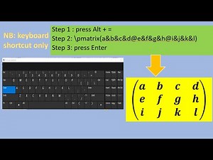 The easiest method to insert or write a matrix in Microsoft word.