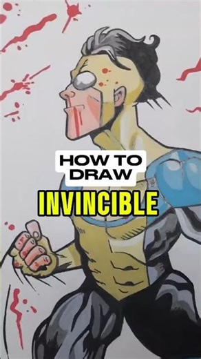How to draw INVINCIBLE 💪 #characterdesign #invincible #acrylicmarker