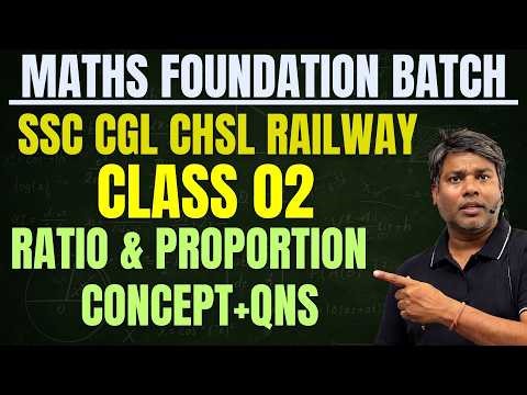 Railway Foundation Batch 2026 | Ratio and Proportion| SSC CGL | Shani Sharma