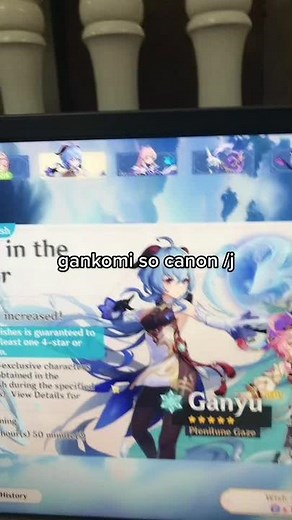 “they’ve never met” hoyoverse put their banners together ofc they’re canon #gankomi #ganyu #kokomi #sanganomiyakokomi #genshinimpact