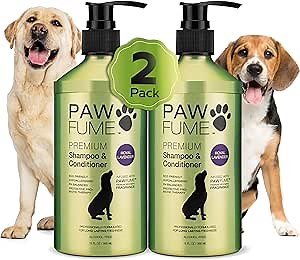PAWFUME Dog Shedding Shampoo and Conditioner, Royal Lavender, 2-Pack | Probiotic pH-balanced deep-cleaning formula nourishes and detangles silky coats, salon-quality Shedding Shampoo for Dogs