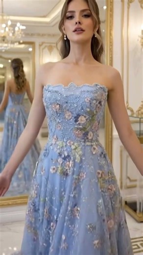 Floral Off-Shoulder Evening Dress with Train | Elegant Luxury Gown 2026 ✨#shortfashion