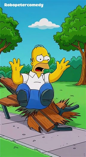 “Bench Training ” — Outdoor Gym Mode 😭 #simpsons