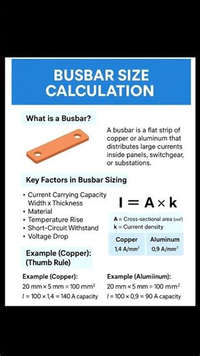 Busbar Size Calculation #electricalindia #electricalwork #busbar #size #calculation #electrical