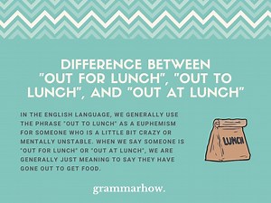 “Out For Lunch” vs. “Out To Lunch” vs. “Out At Lunch”