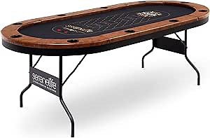 Poker Table Foldable Texas Holdem Poker Table Portable with Folding Legs for Card Game and Casino Gambling 8 Player Octagon