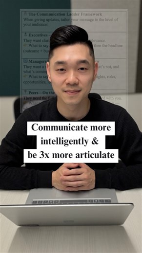Simon | Career Advice for Quiet Achievers on Instagram: "😔I used to leave meetings thinking, “Did I overshare? Or say too little?” Then I made one simple shift — and suddenly, I was seen as clear, concise, and strategic. It changed how people perceived my value at work. In this video, I’ll walk you through: ✅ 3 golden rules to communicate with clarity and impact ✅ Real examples of how to tailor updates for execs, managers, and peers If you’ve ever second-guessed what to say in a meeting, this o