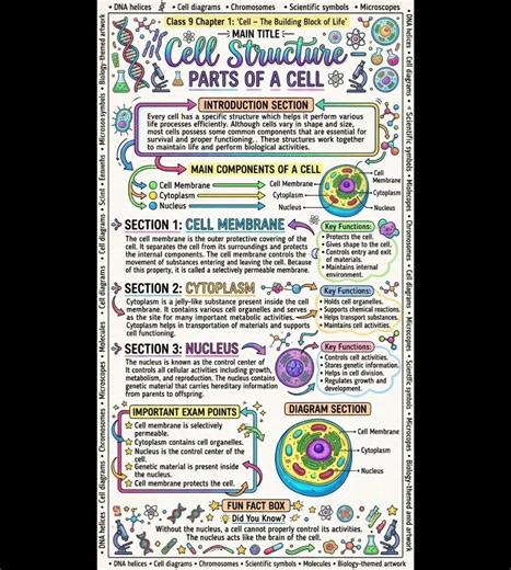 📚 Class 9 Science Ch-1 Cell: The Building Block of Life | Easy Notes ✍️🎯 #Class9Science