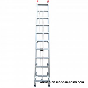 [Hot Item] Top Safe Extension Aluminum Ladder with Agility Rope &Flexible Pulley