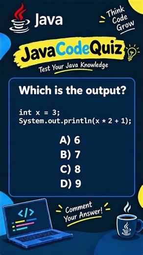 comment your answer # #java #code #coding #javatutorial #placement #codingforbeginner #codingcareer