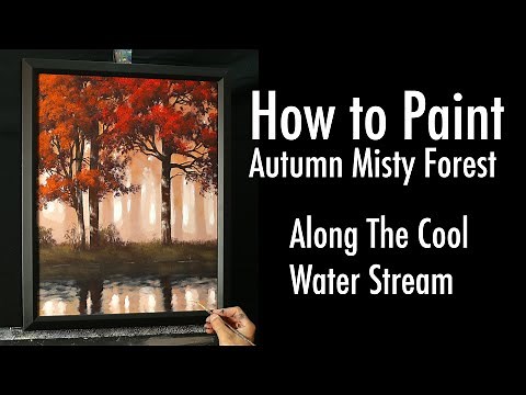 How To Paint Landscapes - FULL LESSON - acrylic tutorial with Tim Gagnon. Learn this autumn scene.
