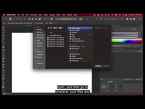 HOW TO: Open multiple photos at the same time in Affinity Photo