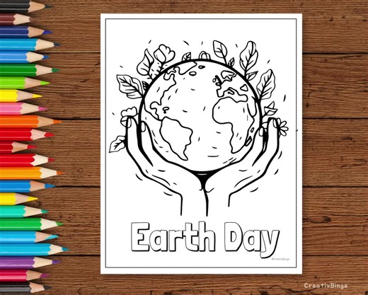 Earth Day Coloring Pages, I Love Earth Coloring Activity for Kids, Fun Earth Day Activity, Earth Day, Save the Ocean, Homeschool Printable - Etsy