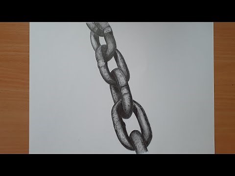 how to draw realistic chain step by step | realistic pencil Drawing