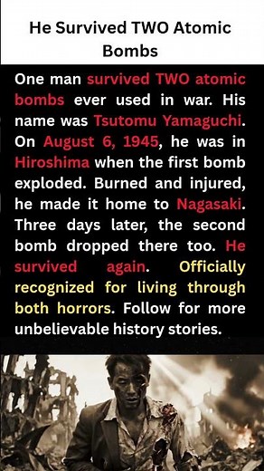 He Survived TWO Atomic Bombs #ww2 #wwii #war #shorts