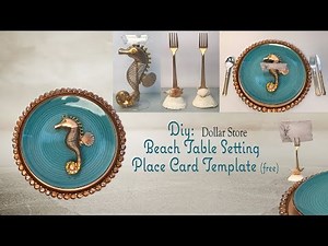 BEACH TABLE SETTING - Dollar Tree Diy / Party Decor