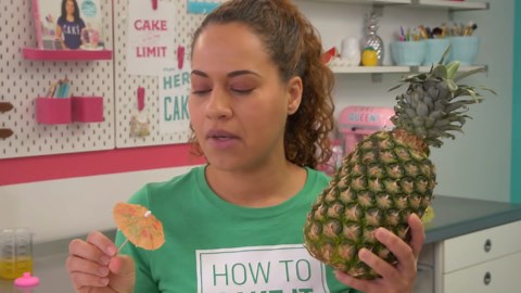Pina Colada CAKE made with Crushed Pineapple, Coconut Buttercream, Maraschino Cherries