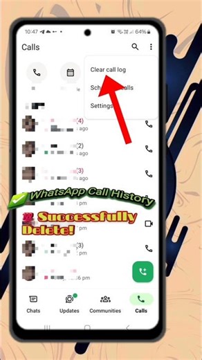 “WhatsApp Call History Kaise Delete Kare? | New Trick 2026”😱#whatsapp#tips #tech #viral