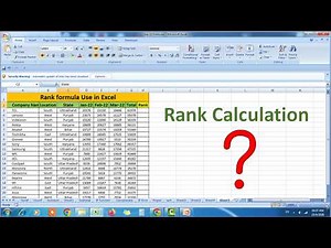 How to Calculate Rank in MS Excel | Rank Formula in Excel