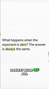Zero Exponent Rule: Math's Easiest Secret Revealed! #shorts