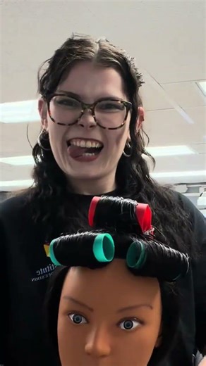 First Roller Set in Cosmetology School ✨ (Part 1)