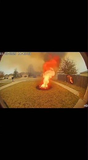 Fire Tornado Caught on Ring Camera!