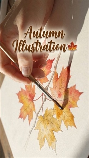 The Secret to Perfect Watercolor Autumn Leaves #watercolor #painting