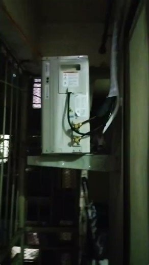 #actechnician night work ac installation new 💯👨‍🔧👑