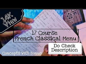 17 Course French Classical Menu (Easy way) Hotel Management Tutorial Culinary(Check Description Box)