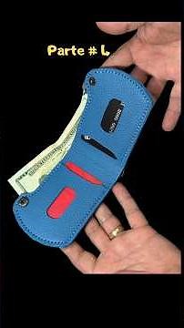 Billetera de cuero forrada con tela cosida a mano 4 #costuraamano