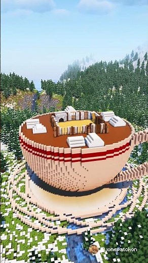 Building a Giant Mug with a Floating Chocolate House! | Minecraft Timelapse