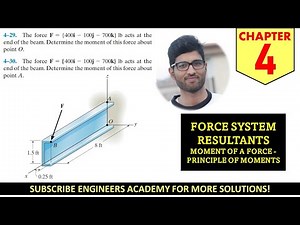 4-29 Force System Resultants Moments Chapter 4 (Hibbeler Statics 14th Edition) Engineers Academy
