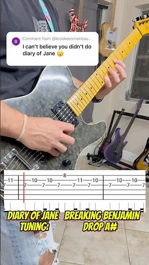 The Diary of Jane Breaking Benjamin Guitar Riff Cover (with tabs) 🎸🤘🏻