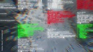 Business screensaver. The fluidity of code: transforming business with high technology.