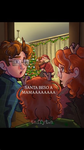 🌙🫐 𝑇𝑎𝑓𝑓𝑦 𝑇𝑎𝑓𝑓𝑦 🫐🌙 on Instagram: "FELIZ NAVIMOM!!!!!!! LOS OCS DE LA BEL Y MÍOS OSIOSIOSI, regrese con esta familia, mirenlos están chiquitos, no saben nada, mientras santa se anda besando a mamá en la sala osea khieee como por??? Nótese el detalle hermanes, porque está idea ya tiene años que está en pie solo que faltaba ilustrarla jiji #originalcharacter #ocart #navidad #arttrend #santaclaus"