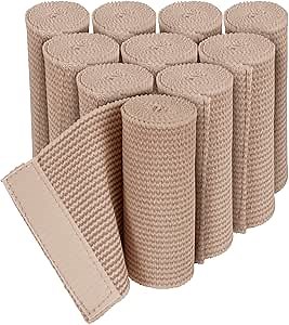 Elastic Bandage with Adhesive Closure 3" x5yd - Medical Tape - Washable Self Adhering Wrap for Muscle Support - Hook and Loop Closure - Sports Compression Roll for Sprained Ankle (3 in)