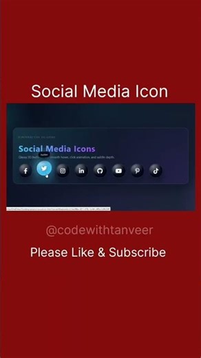 🌐 Social Media Icons with Hover Effects Using HTML & CSS #webdevelopment #coding #hovereffect #code