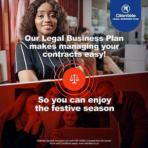 As the year comes to an end and you gear up to enjoy the festive season, trust us to manage your business contracts stress-free. Get a Clientèle Legal Business Plan today and make sure that your business is protected. Get a quote: https://bit.ly/3SAUPZk Terms and Conditions apply: www.clientele.co.za | Clientèle