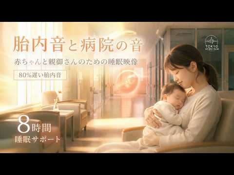 【80％遅い胎内音】病院の音で寝る赤ちゃん｜8時間 睡眠用ホワイトノイズ