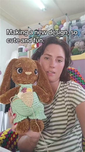 Crocheting is always the easiest part of designing a pattern. The hard parts starts when you have to explain to strangers on the Internet how you did it. 🤭🧶 #crochet #bunny #plushpattern #yarnoverwithnatasha