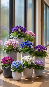 70K views · 7.8K reactions | A rainbow brigade of African violets blooming in vibrant harmony, turning my windowsill into a petite petal paradise! #fblifestyle | Flower lovers | Facebook