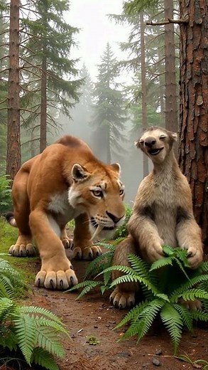 Ice Age Ambush: Saber-Toothed Predator vs Giant Prey