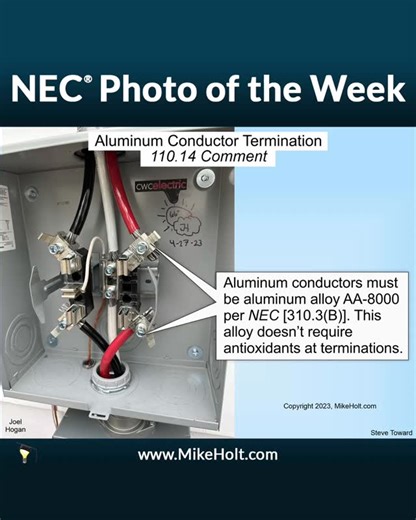 Mike Holt Enterprises on Instagram: "Check out this NEC photo! This is designed to put a NEC rule at your fingertips each week, remind you to work safely, and to use as a quick training tool for your team in your meetings, at lunch, or in the field – we’d also love to hear from you about this feature and how you’re using it! This photo is extracted from Mike Holt’s 2023 Understanding the NEC Complete Training Library, for more information visit mikeholt.com/code... or call 888.632.2633. As for m