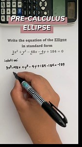 43K views · 737 reactions | Pre-Calculus: Writing the equation of an Ellipse in Standard Form #Grade11 #STEM #PreCalculus #ellipse | Prof Math Wizard | Facebook