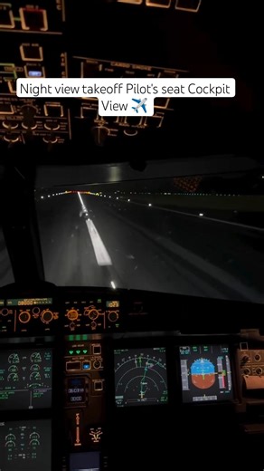 Night view takeoff Airbus A321 cockpit view at LAX | #aviation #pilot #takeoff #shorts #trending